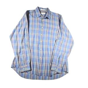 NOS Vtg 80s Henry Grethel Blue Green Red Plaid Polycotton Casual Camp Shirt L